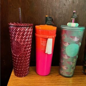 Brand new !!Starbucks Colorful Tumbler with Straws $20 each or 30 for two